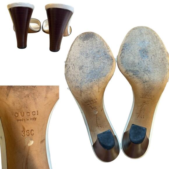 Y2K‎ 2000'S AUTHENTIC VTG. GUCCI HORSEBIT BAMBOO SLIDES HEELS SZ. 6-6.5 - Picture 6 of 6